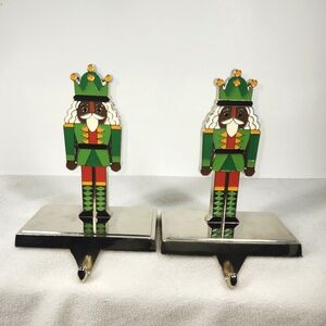 2 Pcs Nutcracker Fireplace Mantle Stocking Hanger Holiday Christmas Decor w/hook